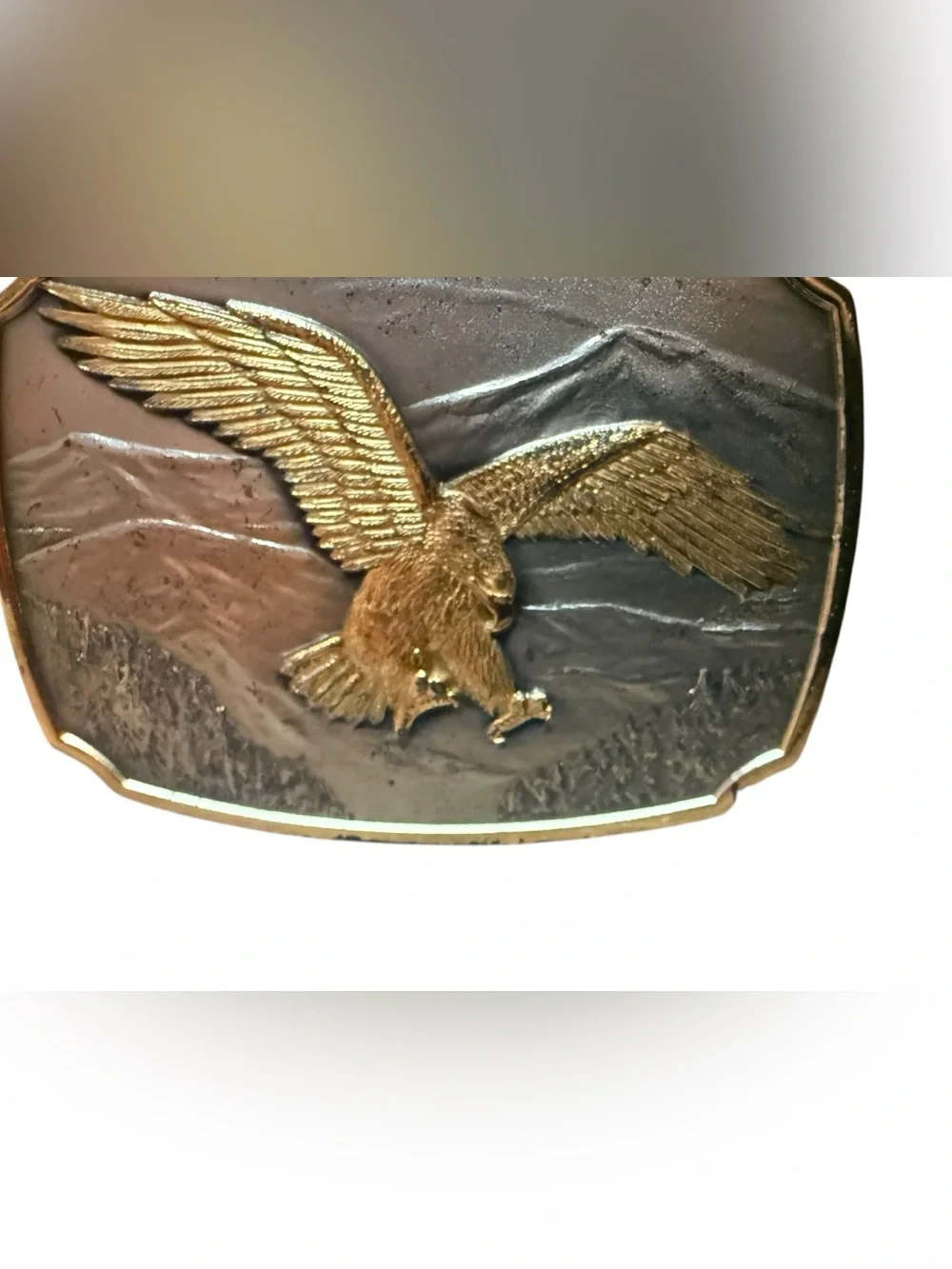 VTG 1981 The Historic Providence Mint Bald Eagle Sterling Silver Belt Buckle USA